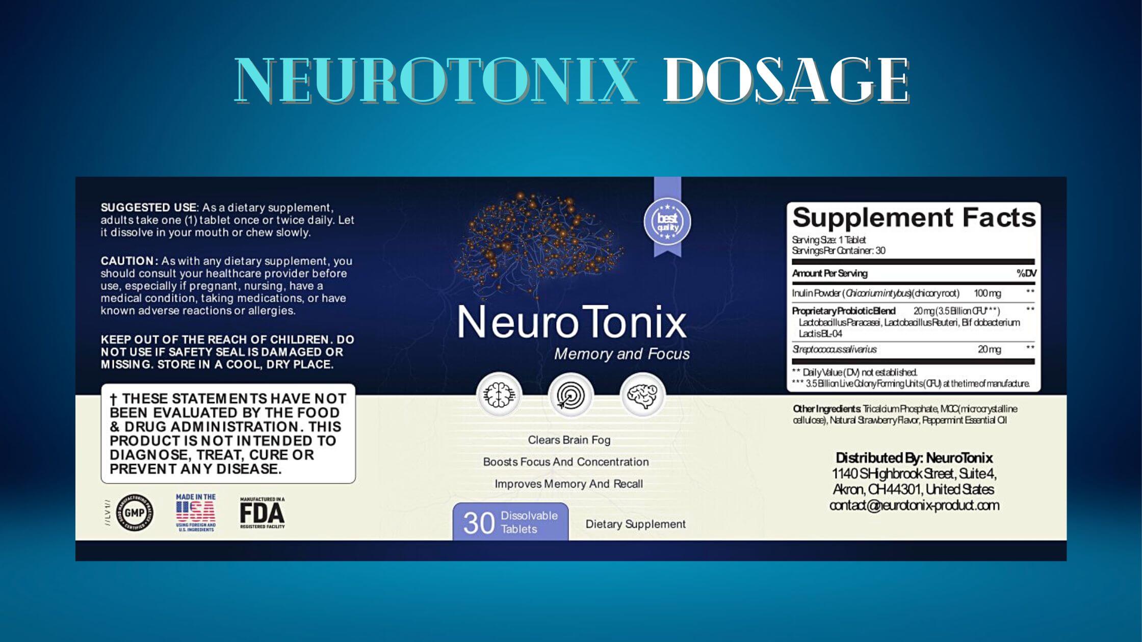 NeuroTonix Dosage
