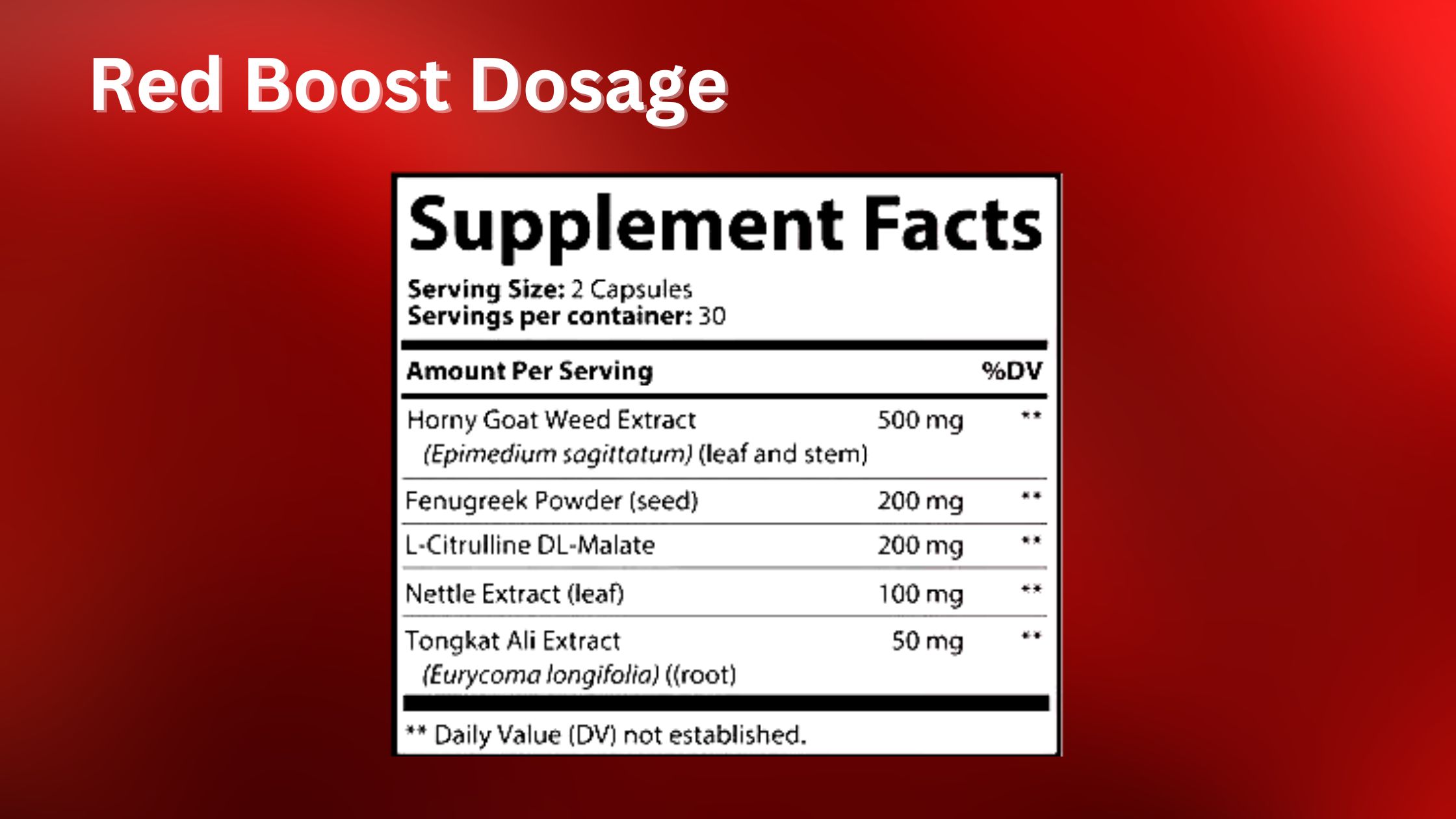 Red Boost Dosage